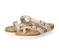 Palado 0468-352-05 Damen Zehentrenner-Pantoletten Synthetik in beige - Gr. 36