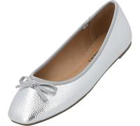 Palado Ballerina Damen Voso - bequeme Slippers - elegante Flats - ideal für Alltag und besondere Anlässe Silber Metallic UK6 - EU39