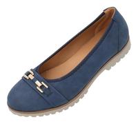 Palado Ballerinas Damen Thareus - elegante Slippers - modische Flats - bequeme Sommerschuhe ideal für Büro und Freizeit Blau UK4,5 - EU37