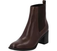 Palado Chelsea Boots Damen Kealee - elegante Stiefeletten aus Schafsleder - leicht gefütterte Boots - moderne Stiefel mit Absatz Dunkelbraun UK7 - EU40
