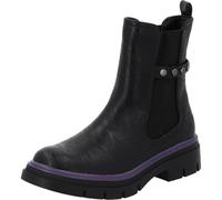 Palado Chelsea Boots Damen Trinda by Sila Sahin - modische Stiefeletten - leicht gefütterte Stiefel - elegante Boots Schwarz/Lila UK4,5 - EU37