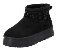 Palado Damen Boots Xottea - modische Stiefel - warm gefütterte Schlupfschuhe - bequeme Stiefeletten Schwarz UK8 - EU41
