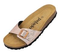 Palado Damen Pantoletten Malta Coralino - elegante Sandalen Made in Spain - bequeme Hausschuhe mit Kork-Fußbett - modische Sommerschuhe Rose UK9 - EU42