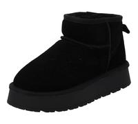 Palado Damen Stiefeletten Chinu by Sila Sahin - bequeme Boots aus Leder - warm gefütterte Stiefel - modische Winterschuhe Schwarz UK7 - EU40