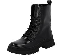 Palado Damen Stiefeletten Lambug - elegante Boots Made in Portugal - leicht gefütterte Stiefel - modische Schnürboots Schwarz Lack UK7 - EU40