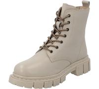 Palado Damen Stiefeletten Surcul - modische Boots aus Leder - ungefütterte Stiefel für die Übergangszeit - elegante Schnürstiefel Beige UK3,5 - EU36