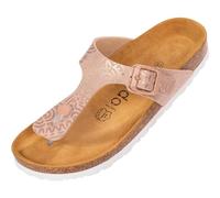 Palado Damen Zehentrenner Kos - Sandalen Made in Spain - bequeme Hausschuhe mit Kork-Fußbett - modische Sommerschuhe