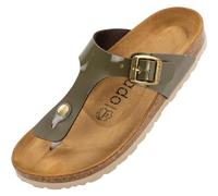 Palado Damen Zehentrenner Kos - Sandalen Made in Spain - bequeme Hausschuhe mit Kork-Fußbett - modische Sommerschuhe
