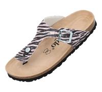 Palado Damen Zehentrenner Kos Wild - gefertigt in Spanien - auffällige Tiermuster - Decksohle aus Veloursleder - komfortables Weichfußbett - EVA-Sohle Rosa Zebra UK3,5 - EU36