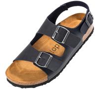 Palado Herren Sandalen Napoli - bequeme Pantoletten mit dämpfendem Kork-Fußbett - Hausschuhe mit Fersenriemen - Sommerschuhe Dunkelblau UK10 - EU44