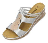 Palado Keilsandalen Damen Siolma - elegante Wedges - modische Sommerschuhe - bequeme Sandaletten mit Keilabsatz Silber UK6 - EU39