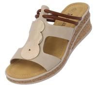 Palado Keilsandalen Damen Siolma - elegante Wedges - modische Sommerschuhe - bequeme Sandaletten mit Keilabsatz Beige UK5,5 - EU38