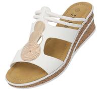 Palado Keilsandalen Damen Siolma - elegante Wedges - modische Sommerschuhe - bequeme Sandaletten mit Keilabsatz Weiß UK5,5 - EU38