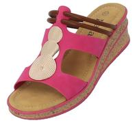 Palado Keilsandalen Damen Siolma - elegante Wedges - modische Sommerschuhe - bequeme Sandaletten mit Keilabsatz Pink UK8 - EU41