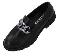 Palado Loafer Damen Kasdy - elegante Halbschuhe - Slipper im zeitlosen Design - Sommerschuhe - modisch und bequem Schwarz UK8 - EU41