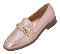 Palado Loafer Damen Nicite - modische Halbschuhe in Metallic-Optik - bequeme Sommerschuhe - vielseitig und elegant Rose Metallic UK6 - EU39