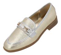 Palado Loafer Damen Nicite - modische Halbschuhe in Metallic-Optik - bequeme Sommerschuhe - vielseitig und elegant Gold Metallic UK6 - EU39