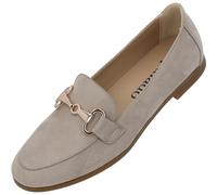 Palado Loafers Damen Sulva - elegante Halbschuhe - Slipper im zeitlosen Design - modische Sommerschuhe - für Business und Freizeit Beige UK8 - EU41