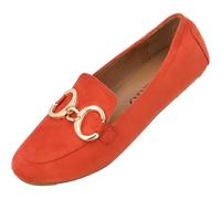 Palado Mokassins Damen Losmus - elegante Loafer - Halbschuhe im zeitlosen Design - Sommerschuhe - modisch und bequem Orange UK7 - EU40