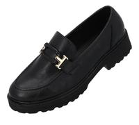 Palado Mokassins Damen Mungrars - elegante Slippers in trendigen Farben - bequeme Loafers mit Zierschnalle - modische Halbschuhe Schwarz UK5,5 - EU38