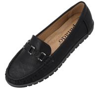 Palado Mokassins Damen Tsasina - elegante Loafer - bequeme Halbschuhe - modische Slipper Schwarz UK7 - EU40