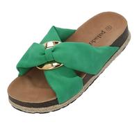 Palado Pantoletten Damen Bandi - elegante Sandalen - bequeme Hausschuhe - modische Sommerschuhe green UK7 - EU40