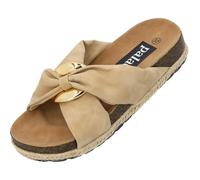 Palado Pantoletten Damen Bandi - elegante Sandalen - bequeme Hausschuhe - modische Sommerschuhe sand UK4,5 - EU37