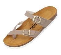 Palado Pantoletten Damen Cres Matt - elegante Sandalen Made in Spain - bequeme Hausschuhe mit Kork-Fußbett - modische Sommerschuhe Taupe UK7 - EU40