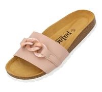 Palado Pantoletten Damen Gozo - bequeme Sandalen Made in Spain - Hausschuhe mit dämpfendem Kork-Fußbett - modische Sommerschuhe rosa UK9 - EU42