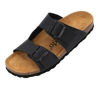 Palado Pantoletten Damen Kormos - bequeme Sandalen Made in Spain - Hausschuhe mit dämpfendem Kork-Fußbett - modische Sommerschuhe Schwarz UK6 - EU39