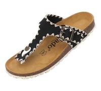 Palado Pantoletten Damen Kos Stitch - elegante Sandalen Made in Spain - bequeme Hausschuhe mit Kork-Fußbett - modische Sommerschuhe Schwarz UK8 - EU41