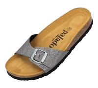 Palado Pantoletten Damen Malta Coralino - elegante Sandalen Made in Spain - bequeme Hausschuhe mit Kork-Fußbett - modische Sommerschuhe Anthrazit UK6 - EU39
