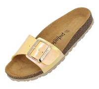 Palado Pantoletten Damen Malta EGS Keops - elegante Sandalen Made in Spain - bequeme Hausschuhe mit dämpfendem Kork-Fußbett - modische Sommerschuhe Gelb UK7 - EU40