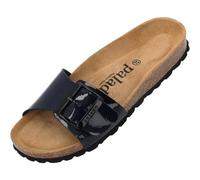 Palado Pantoletten Damen Malta EGS Lack - bequeme Sandalen Made in Spain - Hausschuhe mit dämpfendem Kork-Fußbett - modische Sommerschuhe Dunkelblau UK9 - EU42