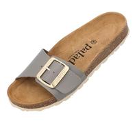 Palado Pantoletten Damen Malta EGS Matt Premium Leather - elegante Sandalen Made in Spain - bequeme Hausschuhe mit Kork-Fußbett - modische Sommerschuhe Grau UK9 - EU42