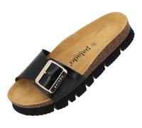 Palado Pantoletten Damen Malta EGS PL - Sandalen mit Plateau-Sohle Made in Spain - Hausschuhe mit Kork-Fußbett - modische Sommerschuhe Schwarz Metallic UK9 - EU42