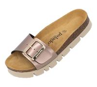 Palado Pantoletten Damen Malta EGS PL - Sandalen mit Plateau-Sohle Made in Spain - Hausschuhe mit Kork-Fußbett - modische Sommerschuhe Rose Metallic UK3,5 - EU36