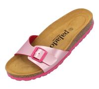 Palado Pantoletten Damen Malta Matt - gefertigt in Spanien - Veloursleder-Decksohle - matte Oberfläche - Weichfußbett für besten Komfort Pink UK4,5 - EU37