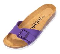 Palado Pantoletten Damen Malta Matt - gefertigt in Spanien - Veloursleder-Decksohle - matte Oberfläche - Weichfußbett für besten Komfort Lila UK5,5 - EU38