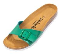 Palado Pantoletten Damen Malta Matt - gefertigt in Spanien - Veloursleder-Decksohle - matte Oberfläche - Weichfußbett für besten Komfort Grün UK6 - EU39