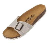 Palado Pantoletten Damen Malta Stitch - bequeme Sandalen Made in Spain - Hausschuhe mit dämpfendem Kork-Fußbett - modische Sommerschuhe Grau UK9 - EU42