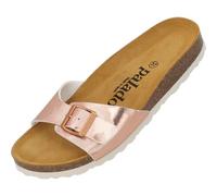 Palado Pantoletten Damen Malta Texas - modische Sandalen Made in Spain - bequeme Hausschuhe mit dämpfendem Kork-Fußbett - elegante Sommerschuhe Rosa UK8 - EU41