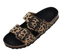 Palado Pantoletten Damen Samos GS Leo - bequeme Sandalen Made in Spain - Hausschuhe mit dämpfendem Kork-Fußbett - modische Sommerschuhe