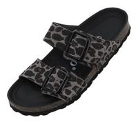 Palado Pantoletten Damen Samos GS Leo Premium Leather - elegante Sandalen Made in Spain - Hausschuhe mit Kork-Fußbett - bequeme Sommerschuhe