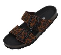 Palado Pantoletten Damen Samos GS Leo Premium Leather - elegante Sandalen Made in Spain - Hausschuhe mit Kork-Fußbett - bequeme Sommerschuhe