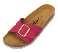 Palado Pantoletten Damen Tinos - bequeme Sandalen Made in Spain - elegante Hausschuhe mit Kork-Fußbett - modische Sommerschuhe Pink Matt UK9 - EU42