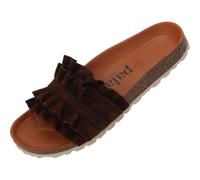 Palado Pantoletten Damen Vilnado - bequeme Sandalen Made in Spain - Hausschuhe mit Kork-Fußbett - modische Sommerschuhe Dunkelbraun UK6 - EU39