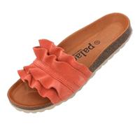 Palado Pantoletten Damen Vilnado - bequeme Sandalen Made in Spain - Hausschuhe mit Kork-Fußbett - modische Sommerschuhe Orange UK7 - EU40