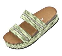 Palado Plateau-Pantoletten Damen Maziel - bequeme Sandalen - modische Sommerschuhe - Hausschuhe mit Plateau-Sohle Grün UK7 - EU40