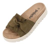 Palado Plateau-Pantoletten Damen Omayra - bequeme Sandalen Made in Spain - Hausschuhe mit Plateau-Sohle - modische Sommerschuhe Khaki UK4,5 - EU37